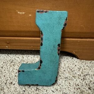Rustic Teal Decorative Letter J